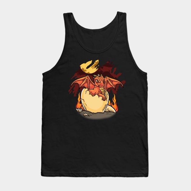 Adorable Baby Dragon Hatching Out Of A Dragon Egg Tank Top by theperfectpresents